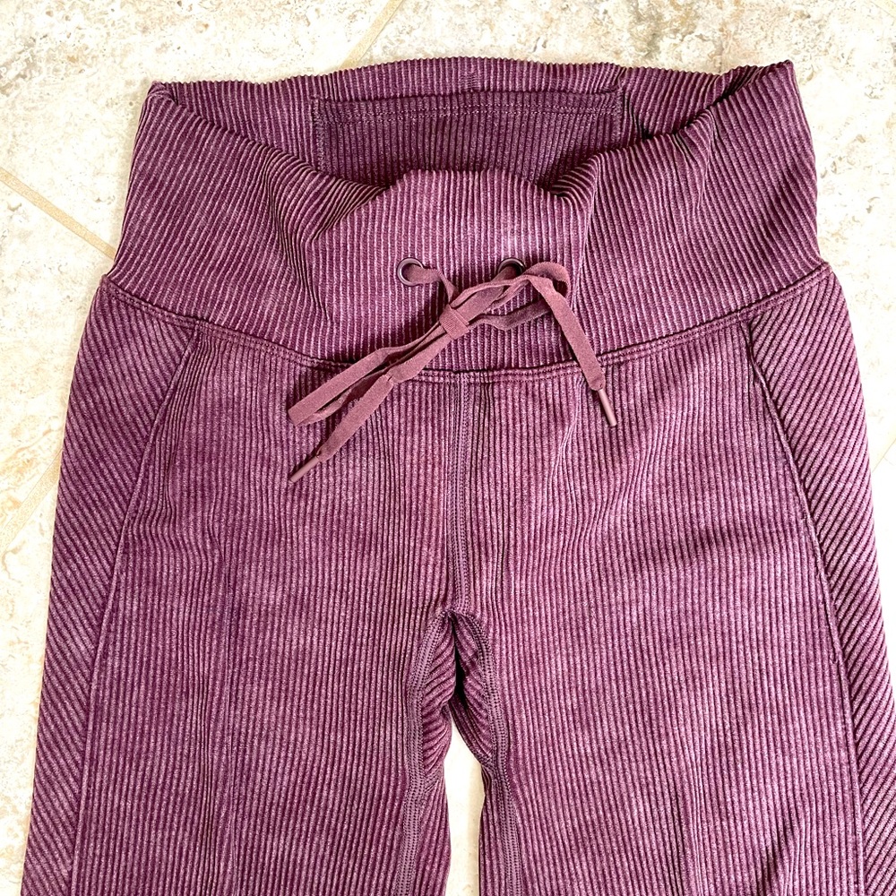 Victorias Secret Pink Ribbed High Waist Leggings Size Small Purple